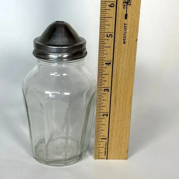 Chicago Glass Vintage Single Hole Sugar/Powder Creamer Shaker Aluminum Lid - Picture 3 of 6